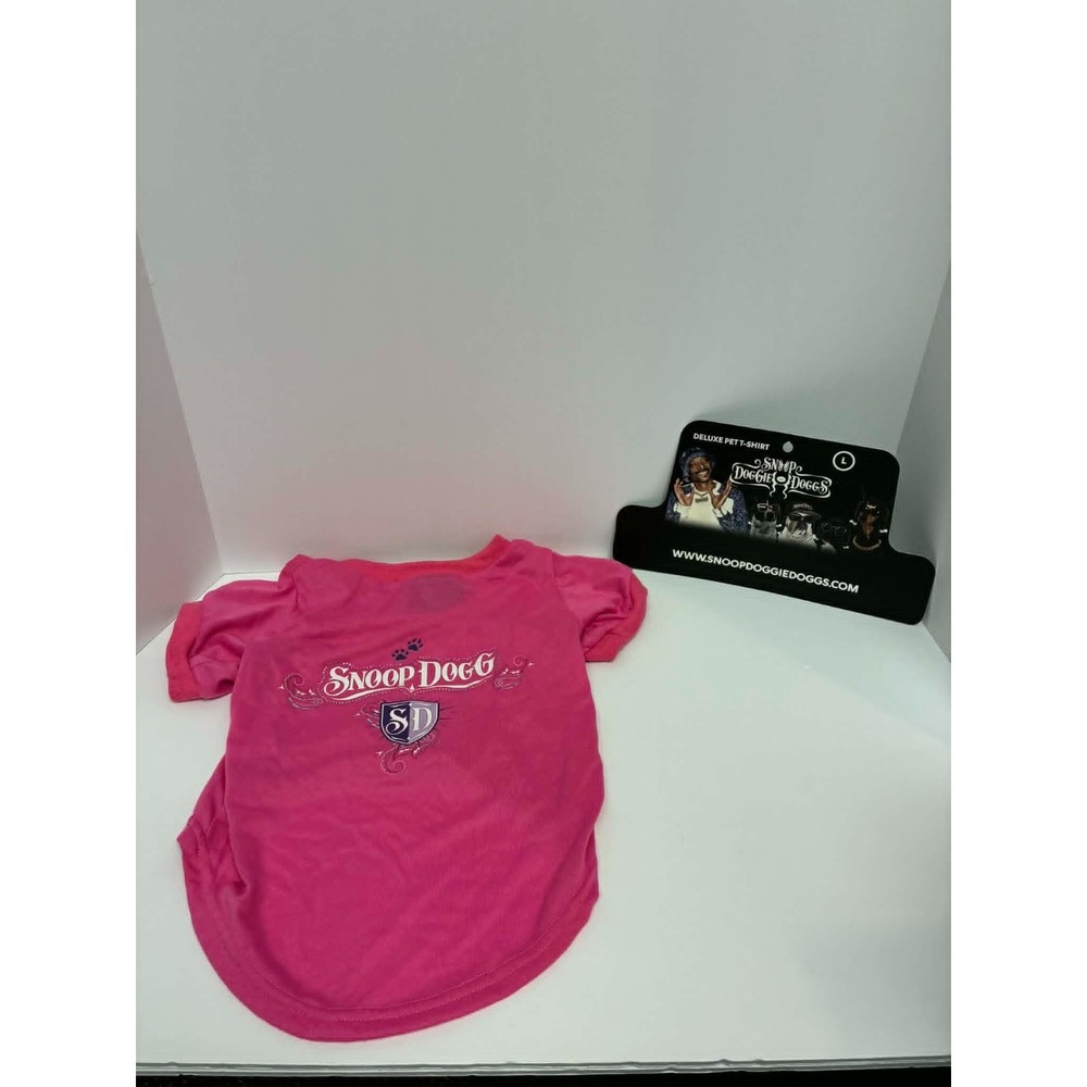 Snoop Doggie Doggs Pet T-Shirt Large Pink SD Logo Cute Graphic Dog Tee